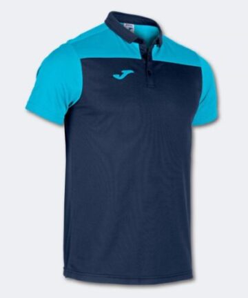 HOBBY II SHORT SLEEVE POLO NAVY FLUOR TURQUOISE S