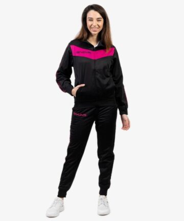 TUTA BANDA VISA TRIACETATO NERO/FUXIA Tg. 2XL