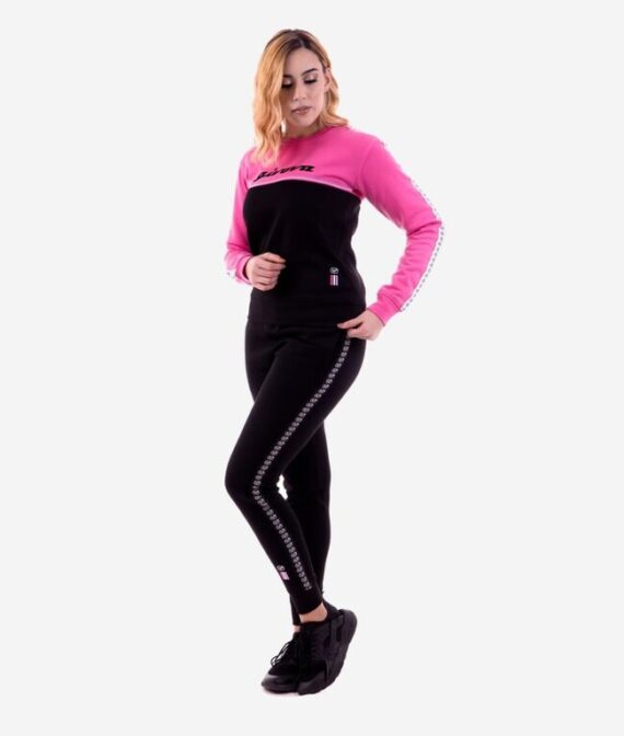 TUTA DONNA 100 G/COLLO CON BANDA IN FELPA NERO/FUXIA Tg. L