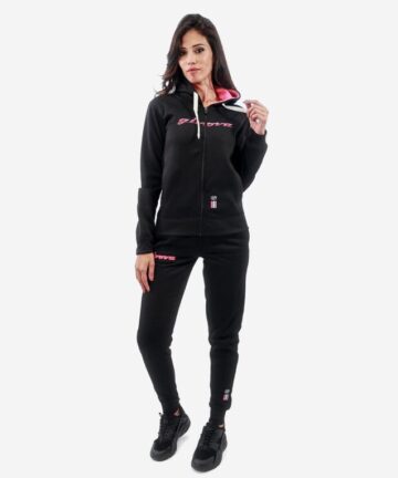 TUTA DONNA 103 CON CAPP. in FELPA NERO/FUXIA Tg. L