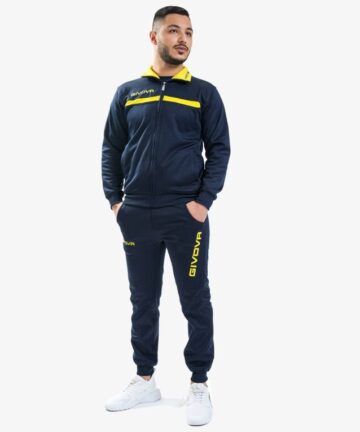 TUTA GIVOVA ONE FULL ZIP POLARFLEECE BLU/GIALLO Tg. 2XS