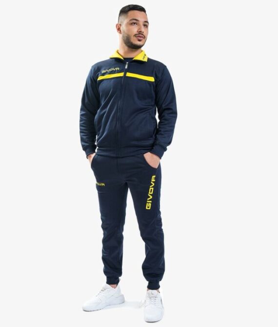 TUTA GIVOVA ONE FULL ZIP POLARFLEECE BLU/GIALLO Tg. 2XS