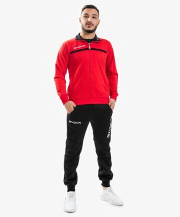 TUTA GIVOVA ONE FULL ZIP POLARFLEECE ROSSO/NERO Tg. M