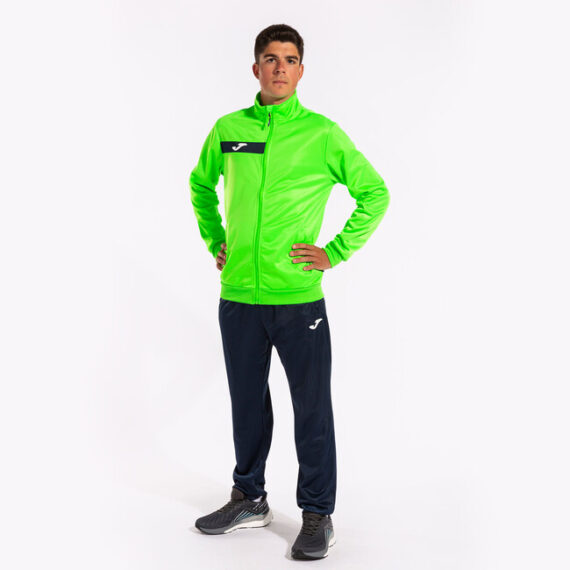 COLUMBUS TRACKSUIT FLUOR GREEN NAVY 2XS