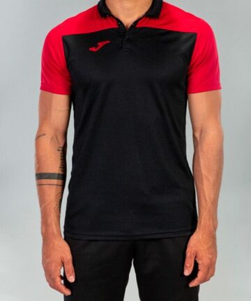 POLO SHIRT HOBBY II BLACK-RED S/S XS