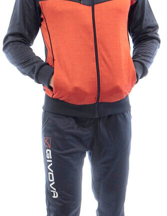 TUTA VISA MELANGE CON CAPPUCCIO POLARFLEECE BLU/ROSSO MELANGE Tg. 2XL