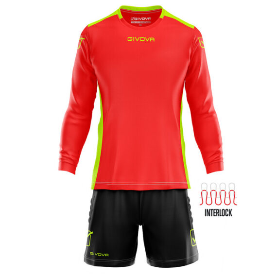 KIT PORTIERE HYGUANA brankársky dres svetlo červená/čierna XL